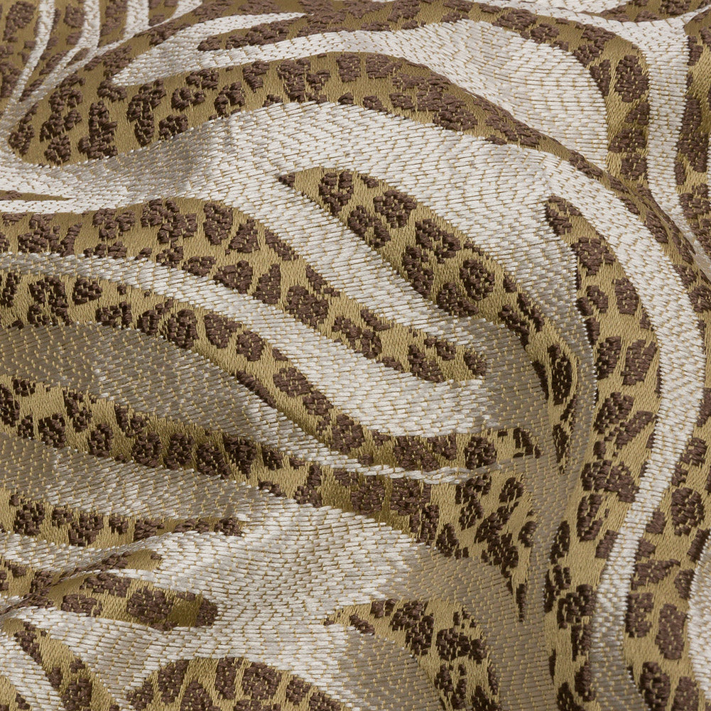 Drapery Jacquard - Jute Animal Stripes and Spots - British Imported Detail Drapery Jacquard - Jute Animal Stripes and Spots - British Imported Detail