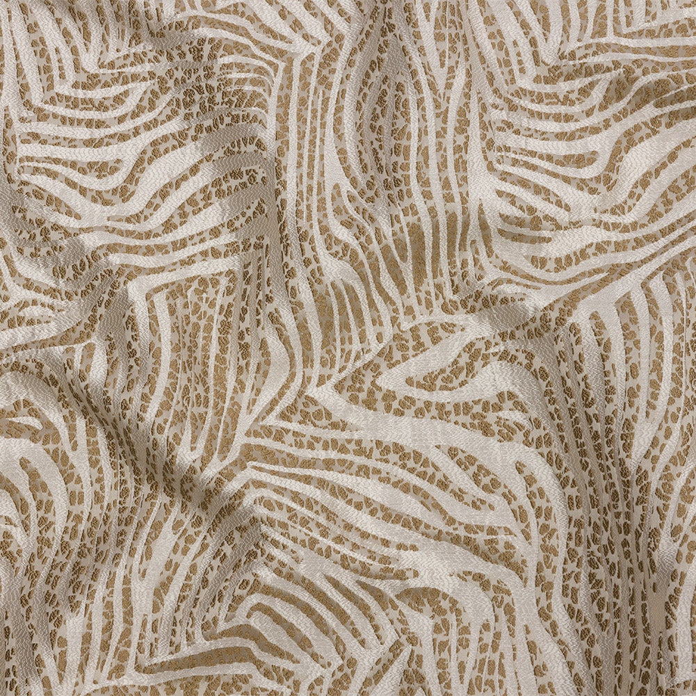 Drapery Jacquard - Sand Animal Stripes and Spots - British Imported Drapery Jacquard - Sand Animal Stripes and Spots - British Imported