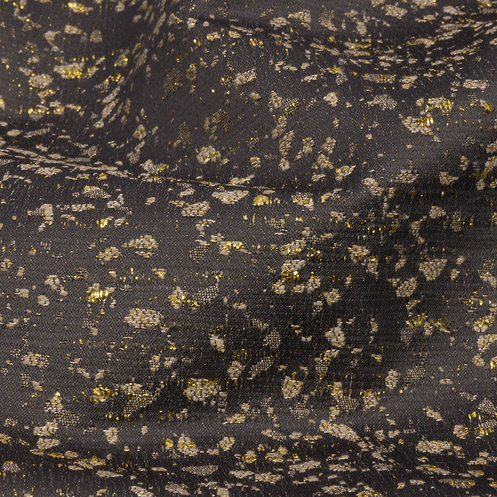 Metallic Drapery Jacquard - Ebony Speckled - British Imported Detail Metallic Drapery Jacquard - Ebony Speckled - British Imported Detail