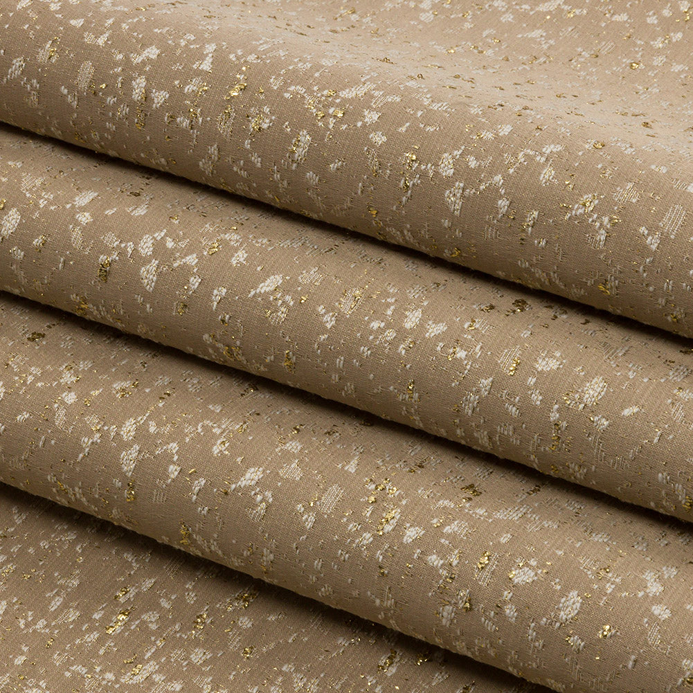 Metallic Drapery Jacquard - Sand Speckled - British Imported Folded Metallic Drapery Jacquard - Sand Speckled - British Imported Folded