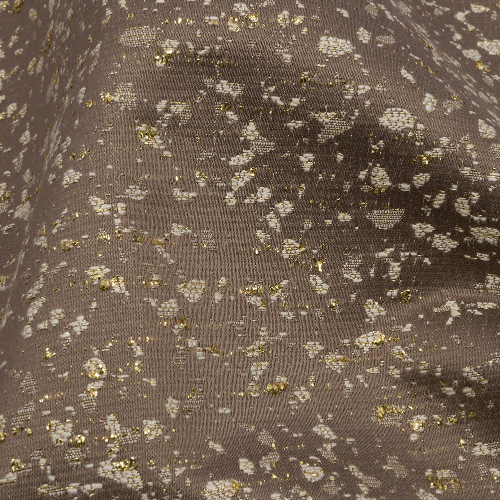Metallic Drapery Jacquard - Truffle Speckled - British Imported Detail Metallic Drapery Jacquard - Truffle Speckled - British Imported Detail