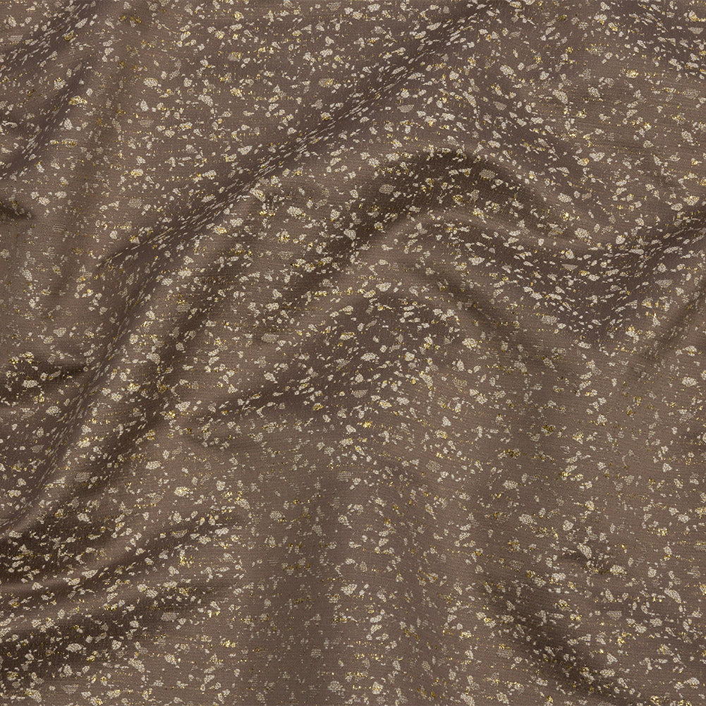 Metallic Drapery Jacquard - Truffle Speckled - British Imported Metallic Drapery Jacquard - Truffle Speckled - British Imported
