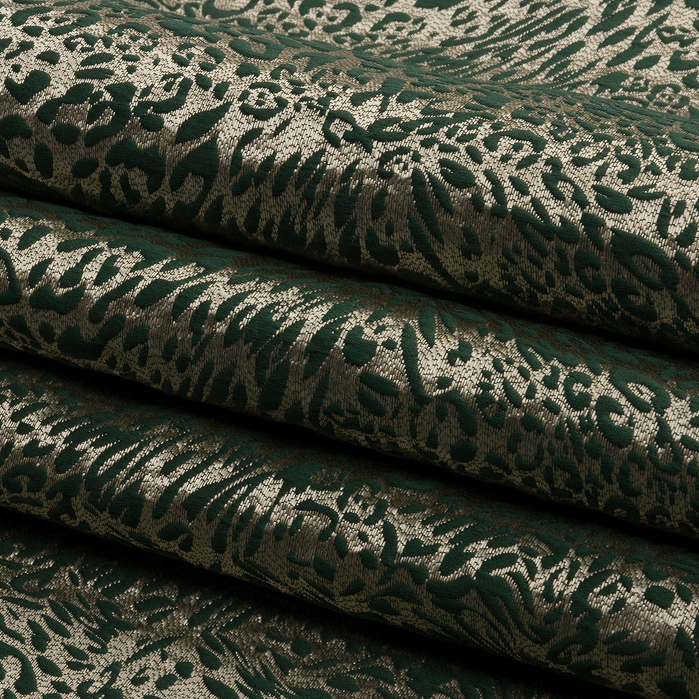 Drapery Jacquard - Fern Running Leopard - British Imported Folded Drapery Jacquard - Fern Running Leopard - British Imported Folded