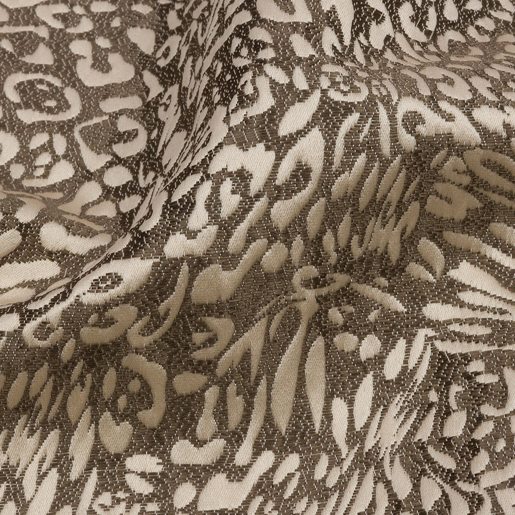 Drapery Jacquard - Truffle Running Leopard - British Imported Detail Drapery Jacquard - Truffle Running Leopard - British Imported Detail