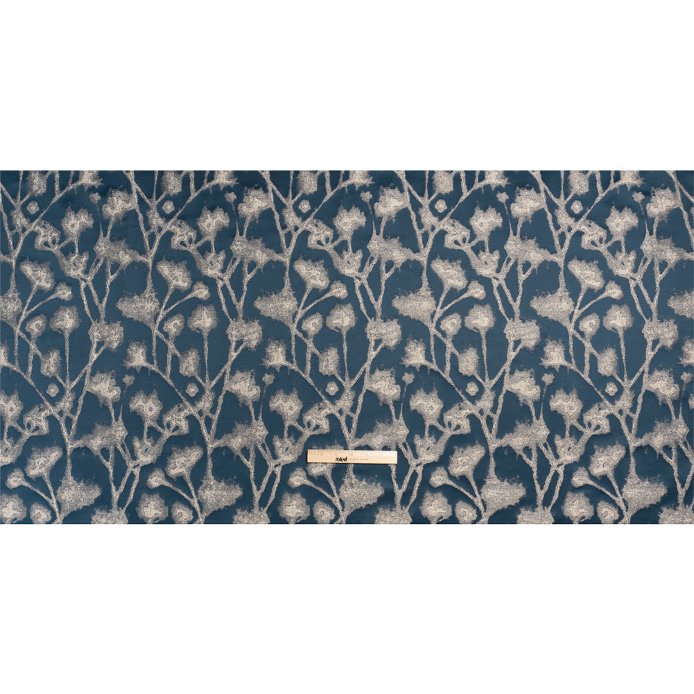 Metallic Drapery Jacquard - Ink Blurred Branches - British Imported Full Metallic Drapery Jacquard - Ink Blurred Branches - British Imported Full