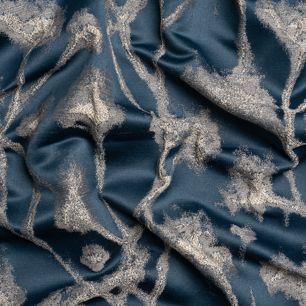 Metallic Drapery Jacquard - Ink Blurred Branches - British Imported Metallic Drapery Jacquard - Ink Blurred Branches - British Imported