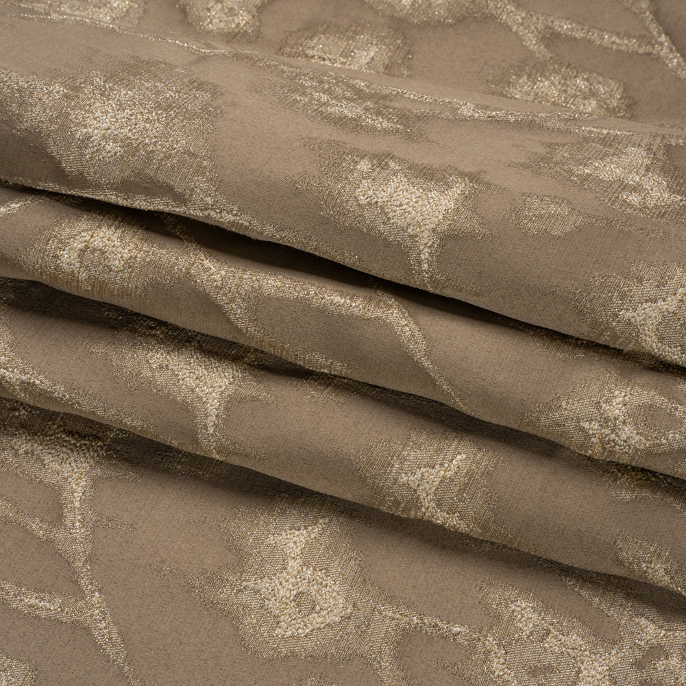 Metallic Drapery Jacquard - Mole Blurred Branches - British Imported Folded Metallic Drapery Jacquard - Mole Blurred Branches - British Imported Folded