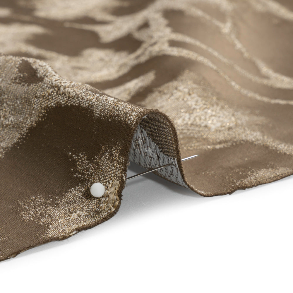 Metallic Drapery Jacquard - Mole Blurred Branches - British Imported Detail Metallic Drapery Jacquard - Mole Blurred Branches - British Imported Detail