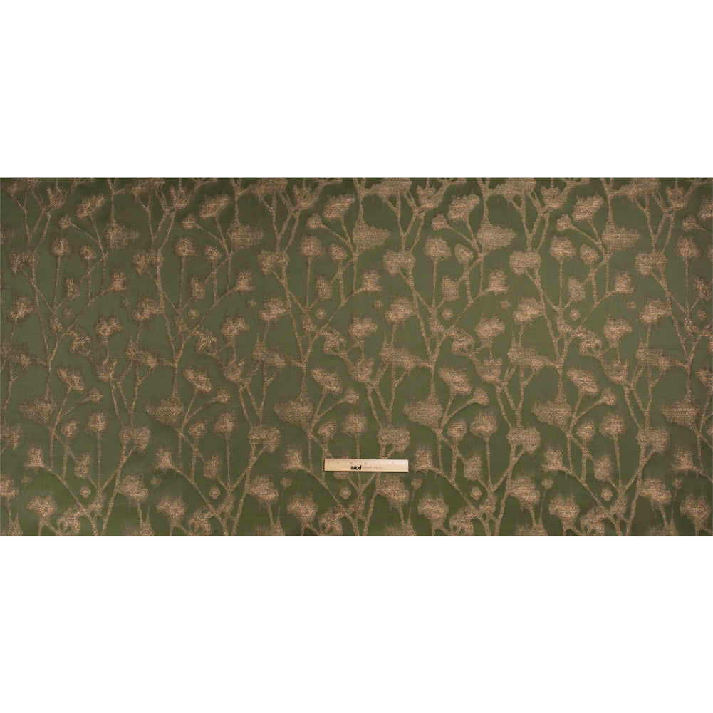 Metallic Drapery Jacquard - Olive Blurred Branches - British Imported Full Metallic Drapery Jacquard - Olive Blurred Branches - British Imported Full