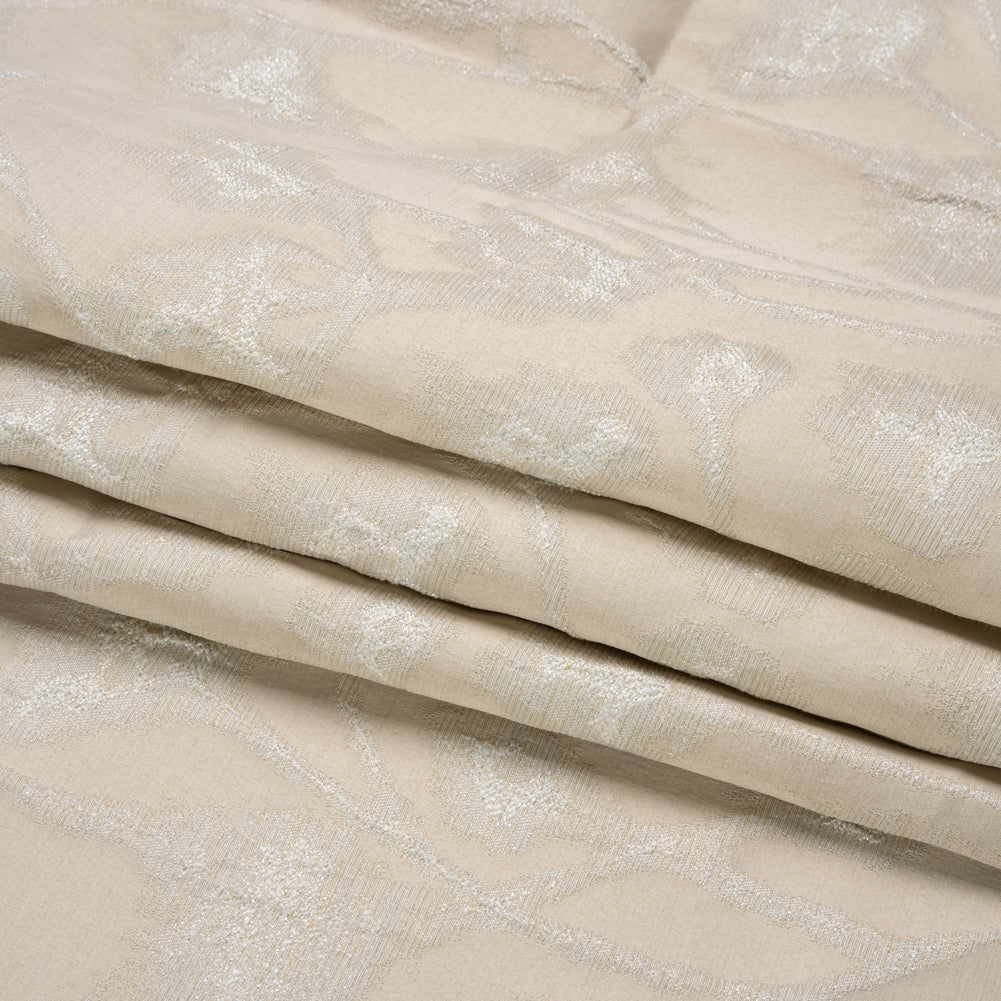 Metallic Drapery Jacquard - Porcelain Blurred Branches - British Imported Folded Metallic Drapery Jacquard - Porcelain Blurred Branches - British Imported Folded