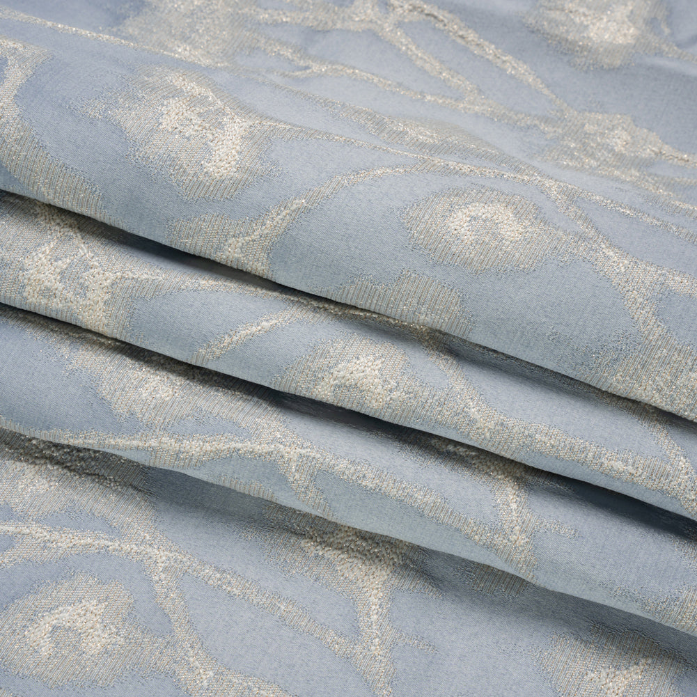 Metallic Drapery Jacquard - Dove Blurred Branches - British Imported Folded Metallic Drapery Jacquard - Dove Blurred Branches - British Imported Folded