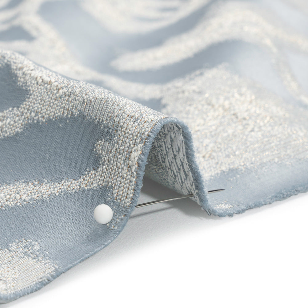 Metallic Drapery Jacquard - Dove Blurred Branches - British Imported Detail Metallic Drapery Jacquard - Dove Blurred Branches - British Imported Detail