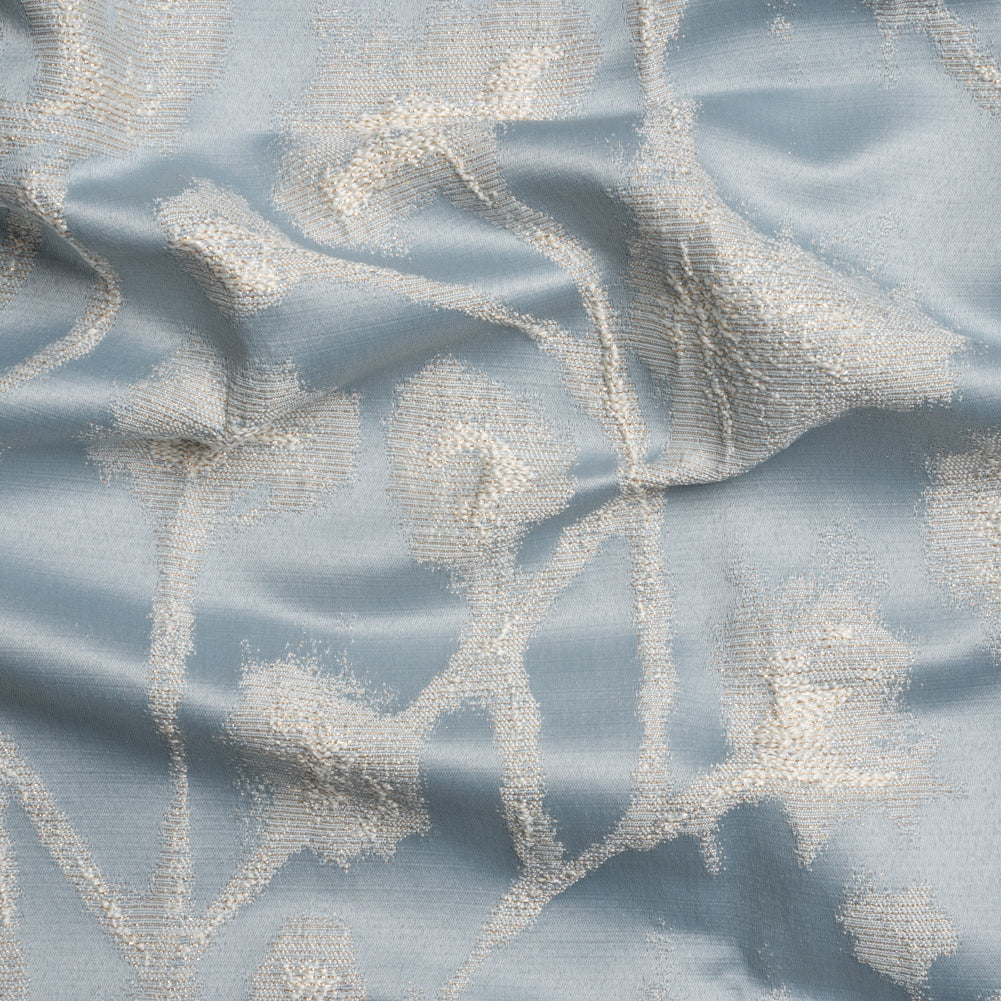 Metallic Drapery Jacquard - Dove Blurred Branches - British Imported Metallic Drapery Jacquard - Dove Blurred Branches - British Imported