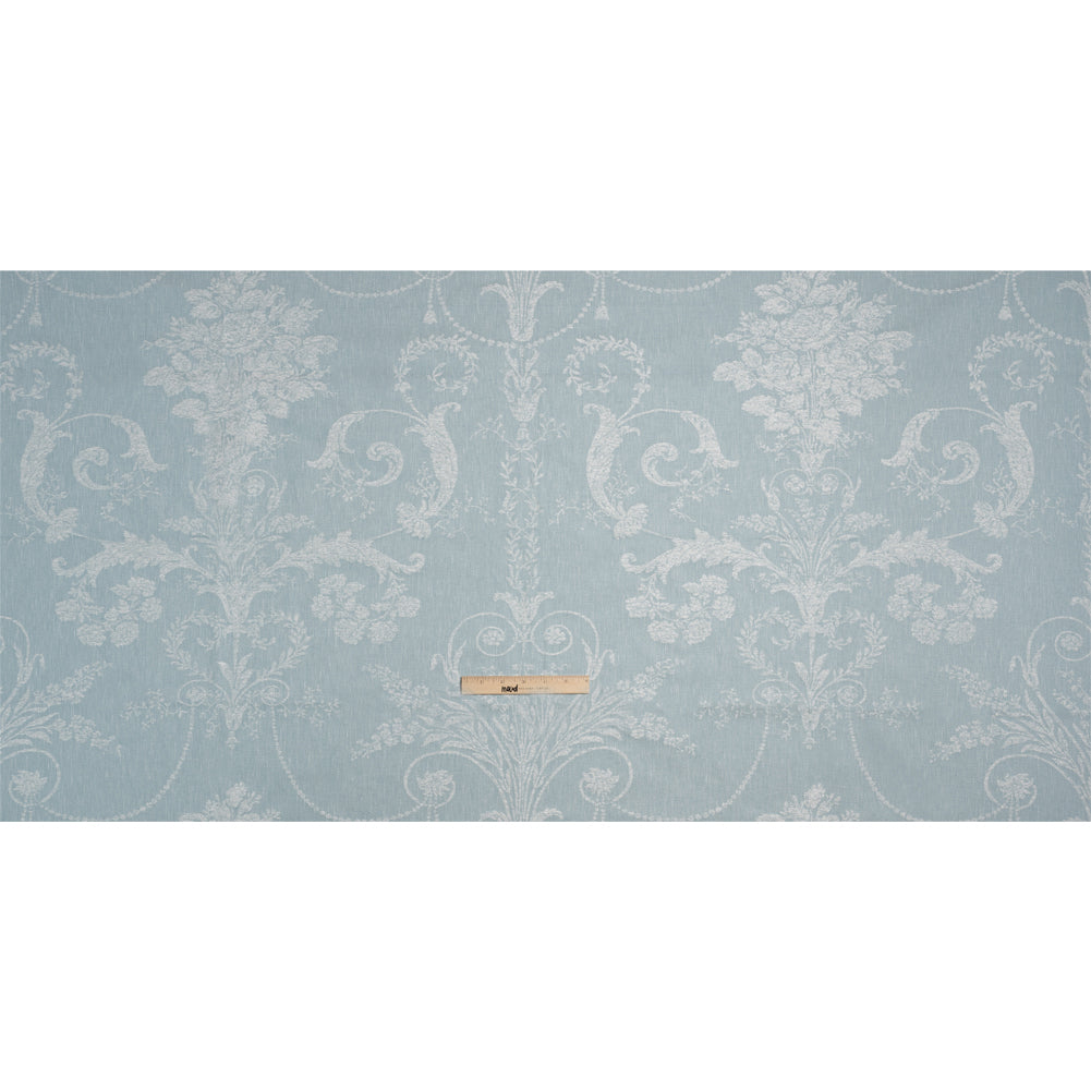 Polyester and Cotton Jacquard - Pale Seaspray Scrolls and Leaves - British Imported Full Polyester and Cotton Jacquard - Pale Seaspray Scrolls and Leaves - British Imported Full