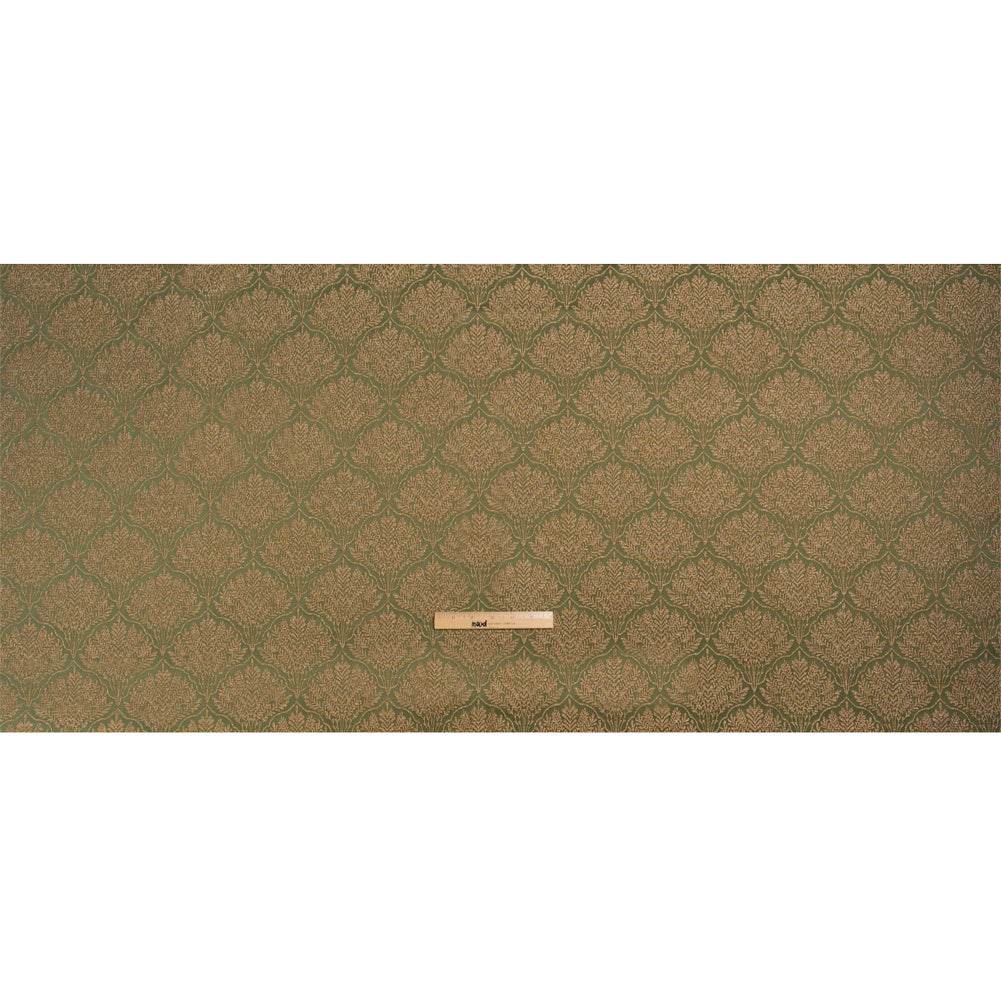 Metallic Drapery Jacquard - Olive Leafy Fans - British Imported Full Metallic Drapery Jacquard - Olive Leafy Fans - British Imported Full