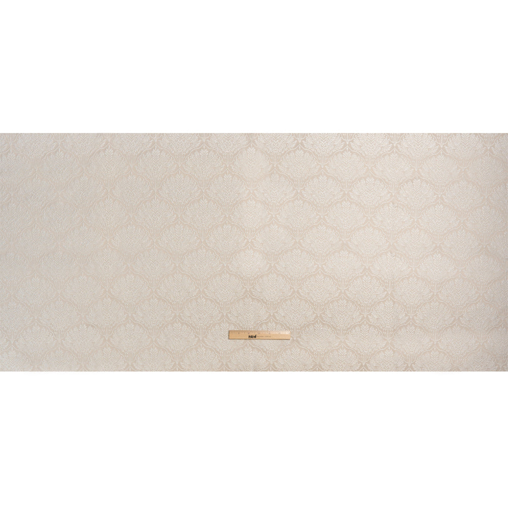 Metallic Drapery Jacquard - Porcelain Leafy Fans - British Imported Full Metallic Drapery Jacquard - Porcelain Leafy Fans - British Imported Full