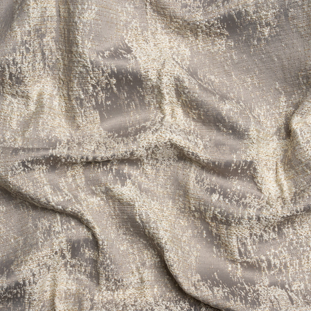 Metallic Drapery Jacquard - Dove Abstract - British Imported Metallic Drapery Jacquard - Dove Abstract - British Imported