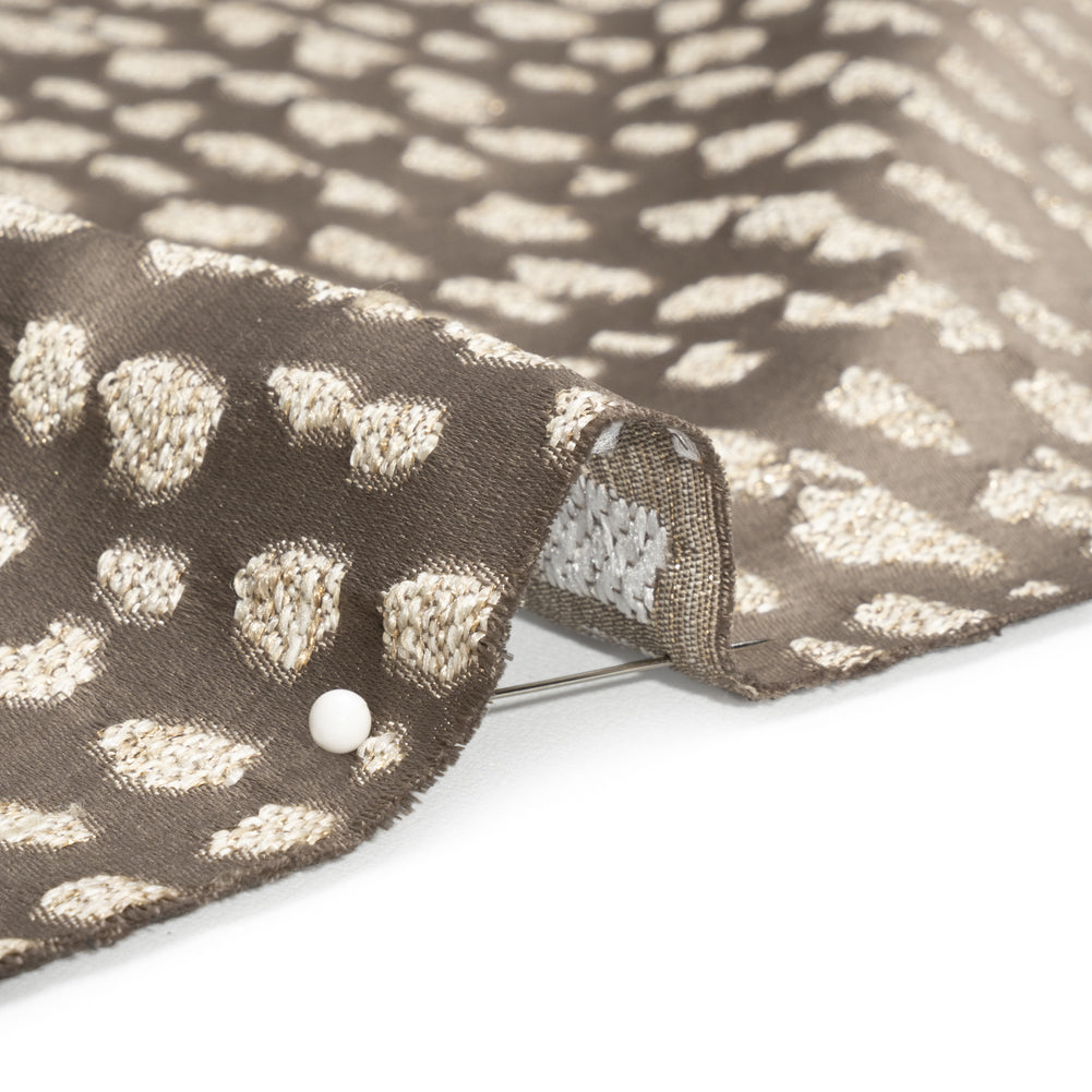 Metallic Drapery Jacquard - Mole Spotted Abstract - British Imported Detail Metallic Drapery Jacquard - Mole Spotted Abstract - British Imported Detail