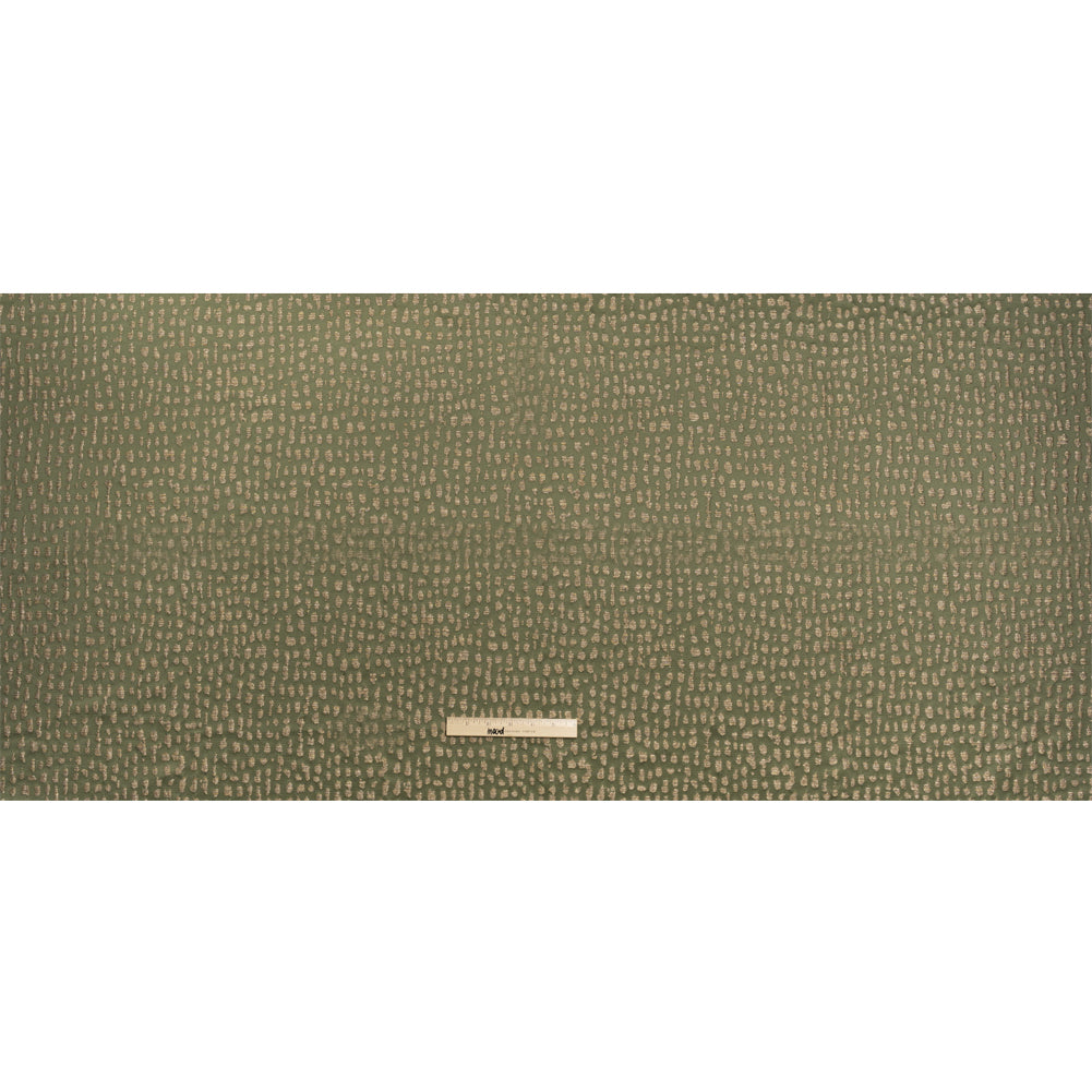 Metallic Drapery Jacquard - Olive Spotted Abstract - British Imported Full Metallic Drapery Jacquard - Olive Spotted Abstract - British Imported Full