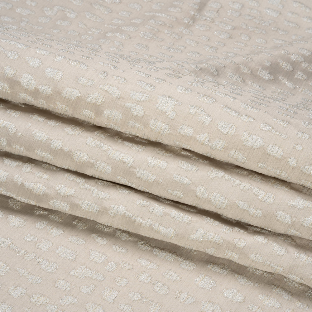 Metallic Drapery Jacquard - Porcelain Spotted Abstract - British Imported Folded Metallic Drapery Jacquard - Porcelain Spotted Abstract - British Imported Folded