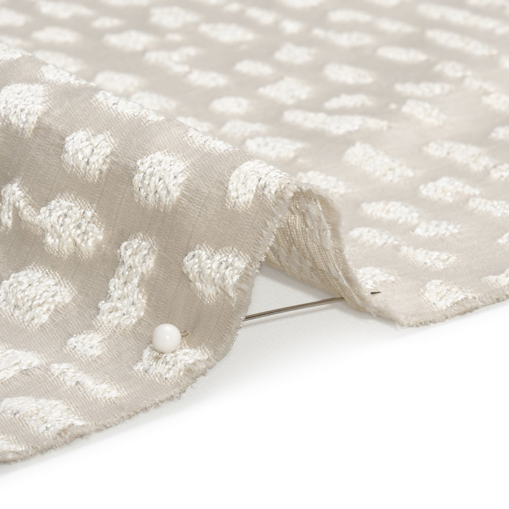 Metallic Drapery Jacquard - Porcelain Spotted Abstract - British Imported Detail Metallic Drapery Jacquard - Porcelain Spotted Abstract - British Imported Detail