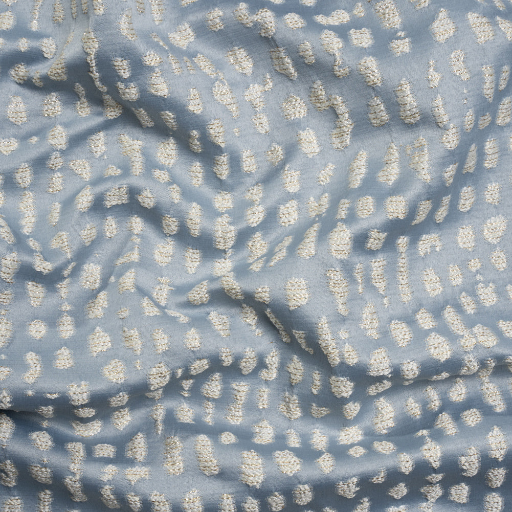 Metallic Drapery Jacquard - Wedgewood Spotted Abstract - British Imported Metallic Drapery Jacquard - Wedgewood Spotted Abstract - British Imported
