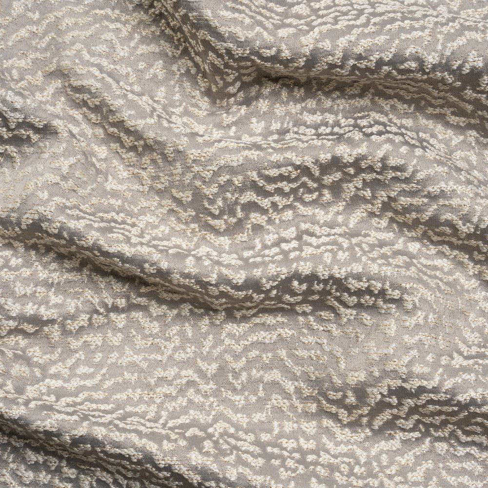 Metallic Drapery Jacquard - Dove Mottled - British Imported Metallic Drapery Jacquard - Dove Mottled - British Imported