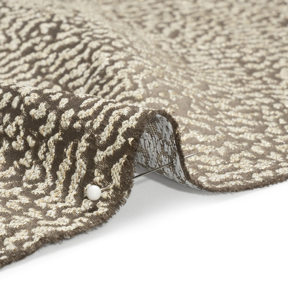 Metallic Drapery Jacquard - Mole Mottled - British Imported Detail Metallic Drapery Jacquard - Mole Mottled - British Imported Detail