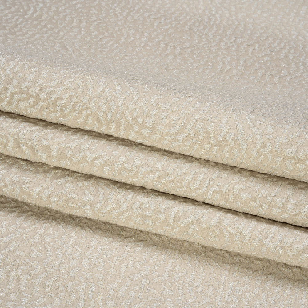Metallic Drapery Jacquard - Porcelain Mottled - British Imported Folded Metallic Drapery Jacquard - Porcelain Mottled - British Imported Folded