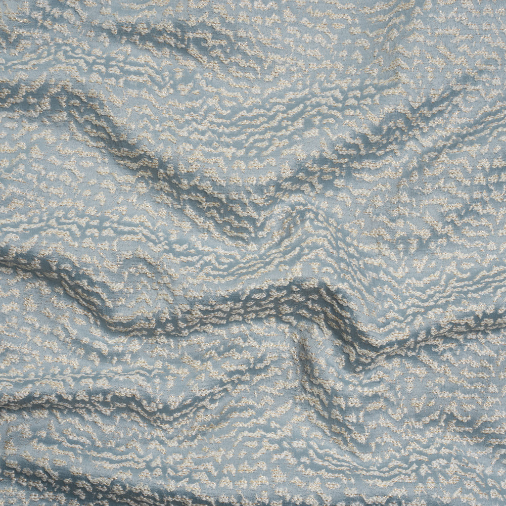 Metallic Drapery Jacquard - Wedgewood Mottled - British Imported Metallic Drapery Jacquard - Wedgewood Mottled - British Imported