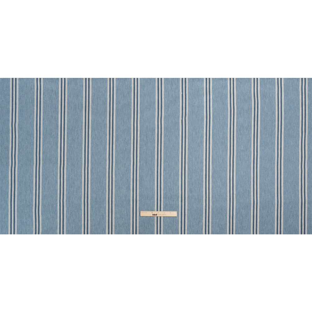 Cotton and Polyester Drapery Twill - Denim Striped - British Imported Full Cotton and Polyester Drapery Twill - Denim Striped - British Imported Full