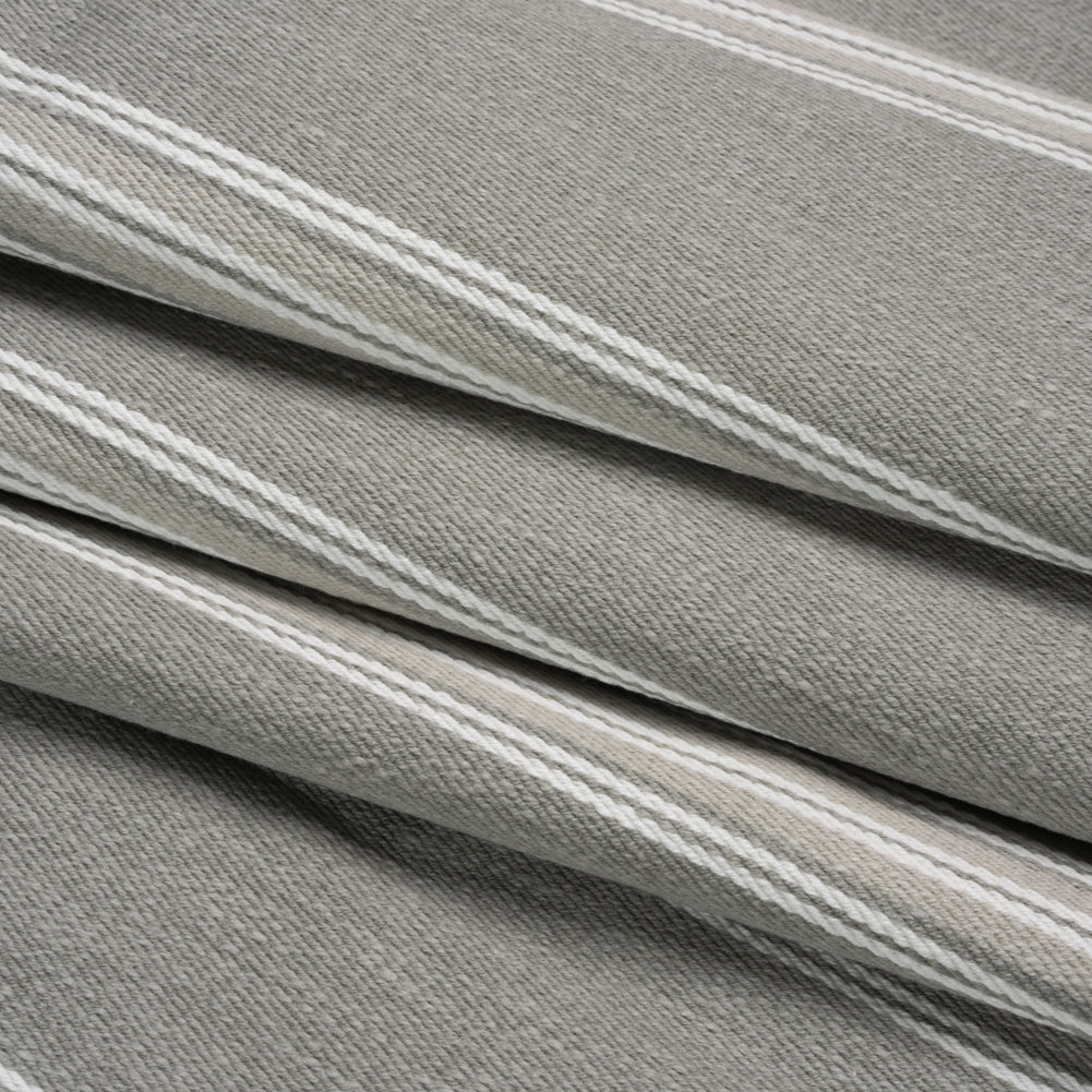 Cotton and Polyester Drapery Twill - Pebble Striped - British Imported Folded Cotton and Polyester Drapery Twill - Pebble Striped - British Imported Folded
