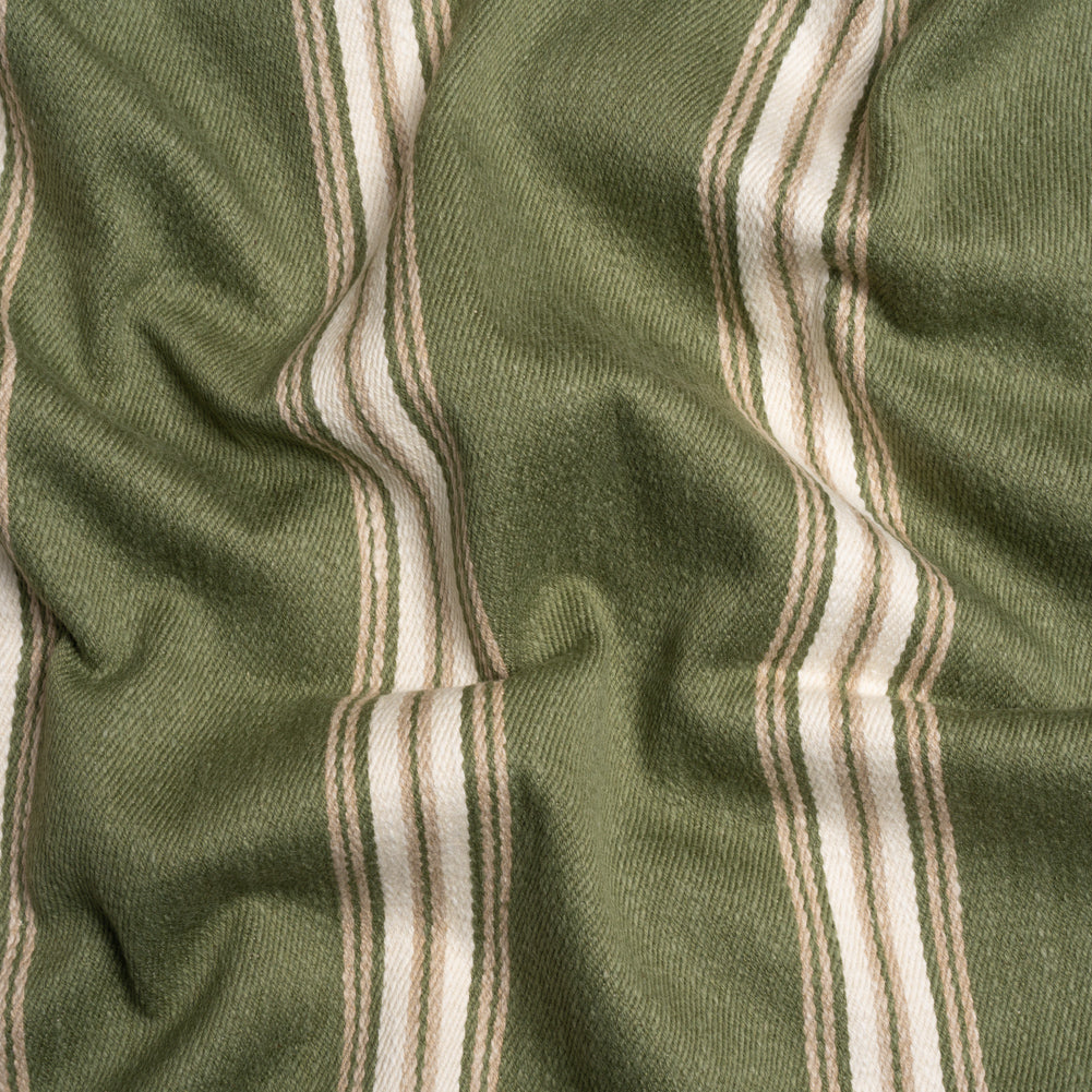 Cotton and Polyester Drapery Twill - Spruce Striped - British Imported Cotton and Polyester Drapery Twill - Spruce Striped - British Imported