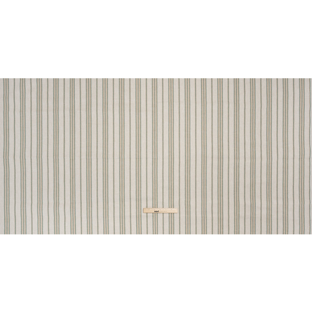 Polyester and Cotton Twill - Seafoam Herringbone Stripes - British Imported Full Polyester and Cotton Twill - Seafoam Herringbone Stripes - British Imported Full