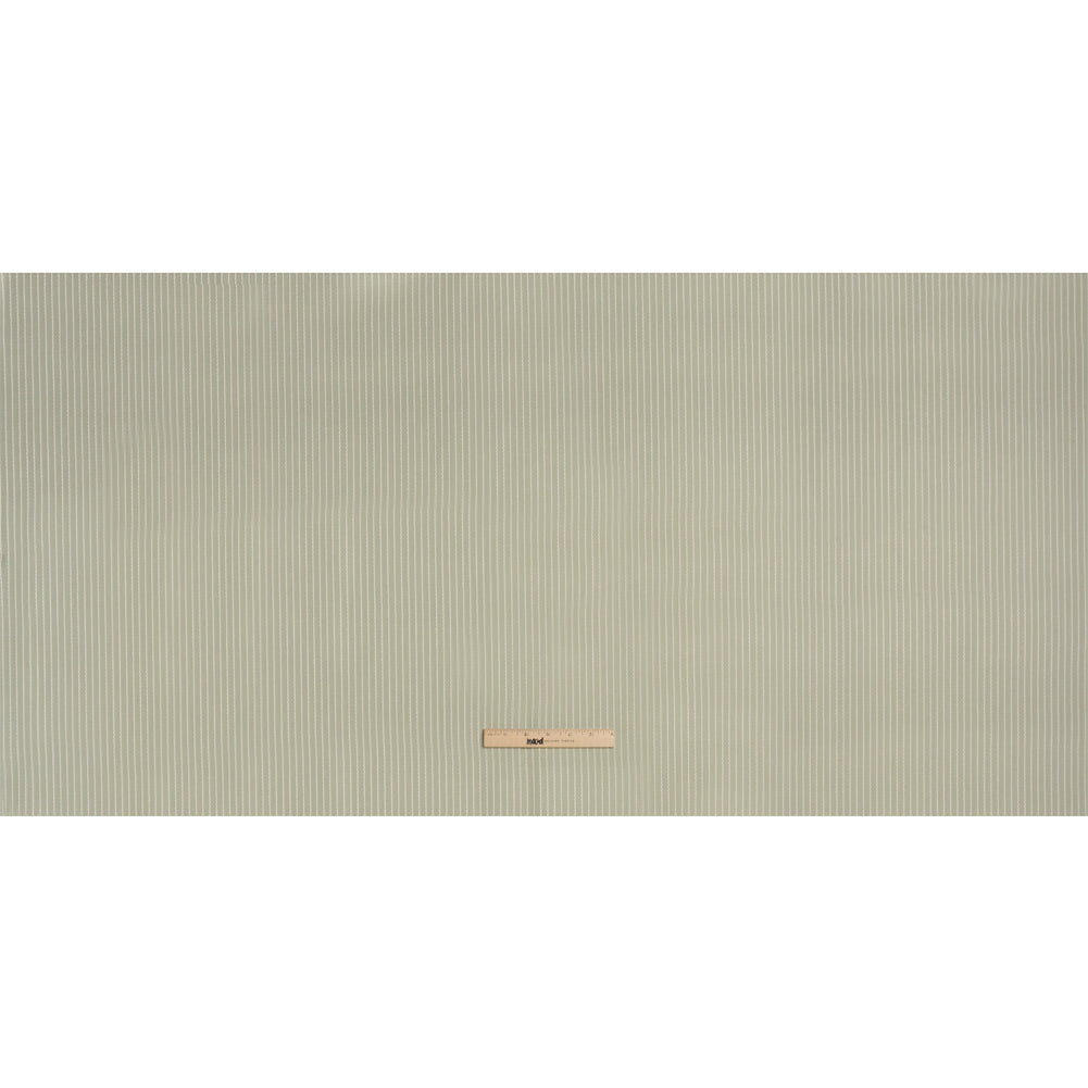 Cotton and Polyester Woven - Sage Tactile Chalk Stripes - British Imported Full Cotton and Polyester Woven - Sage Tactile Chalk Stripes - British Imported Full