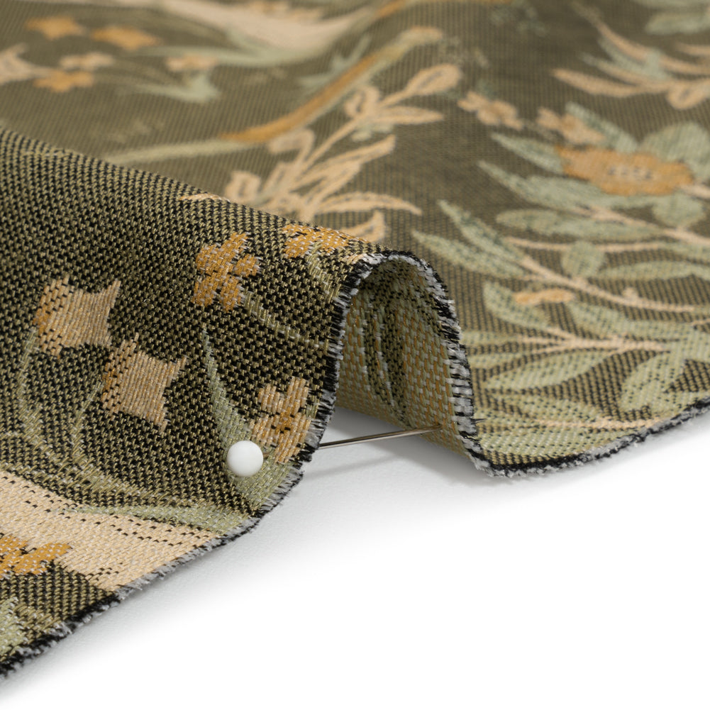 Drapery Jacquard - Forest Pheasants in the Orchard - British Imported Detail Drapery Jacquard - Forest Pheasants in the Orchard - British Imported Detail