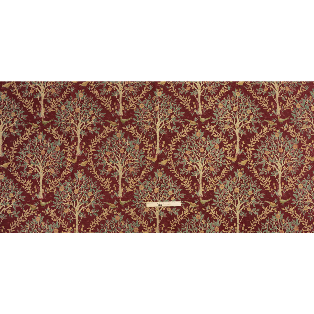 Drapery Jacquard - Merlot Pheasants in the Orchard - British Imported Full Drapery Jacquard - Merlot Pheasants in the Orchard - British Imported Full
