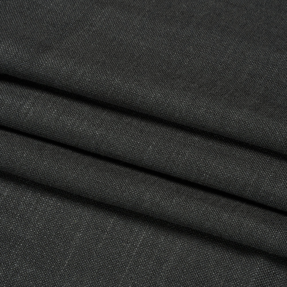 Linen, Viscose and Polyester Woven - Charcoal - British Imported Folded Linen, Viscose and Polyester Woven - Charcoal - British Imported Folded