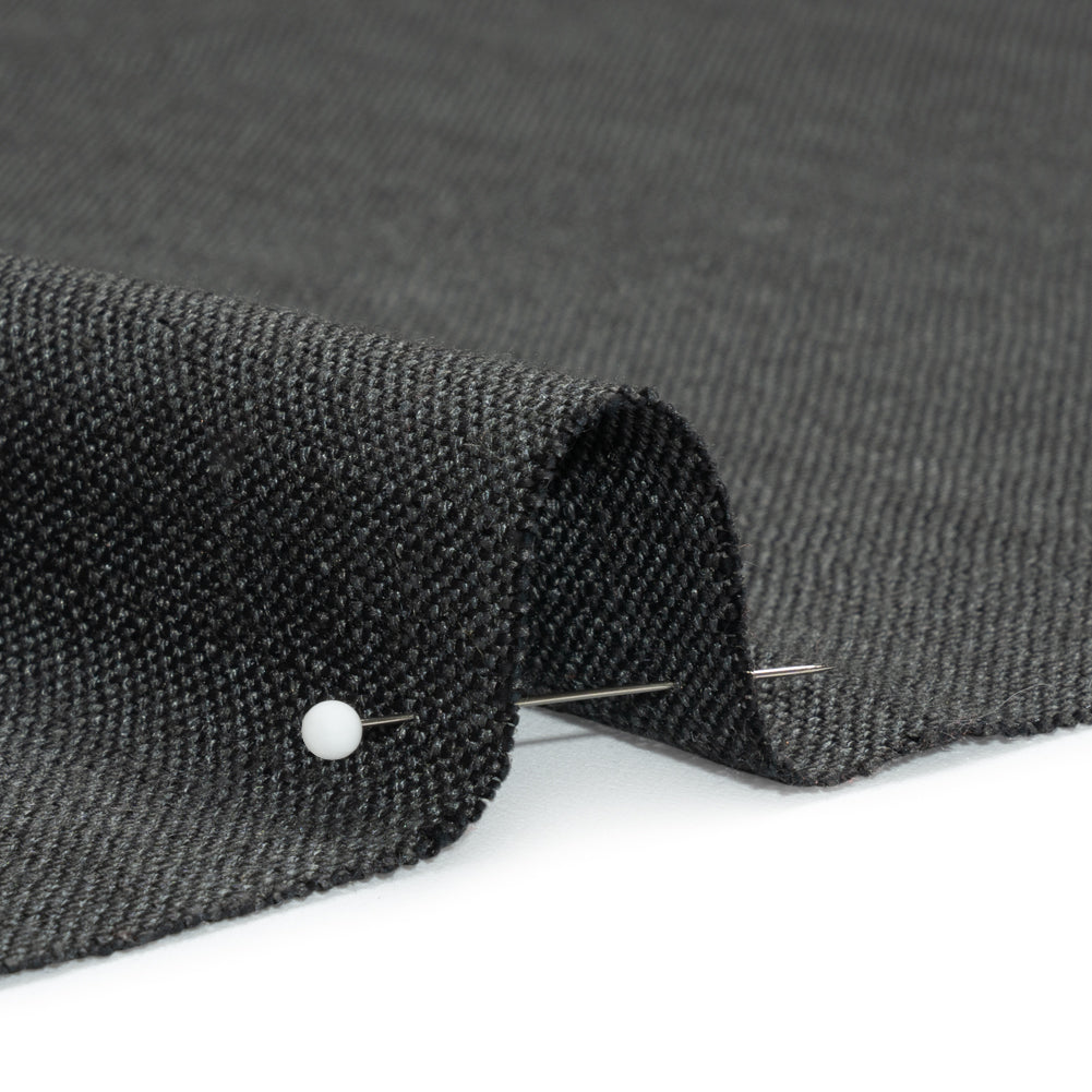 Linen, Viscose and Polyester Woven - Charcoal - British Imported Detail Linen, Viscose and Polyester Woven - Charcoal - British Imported Detail