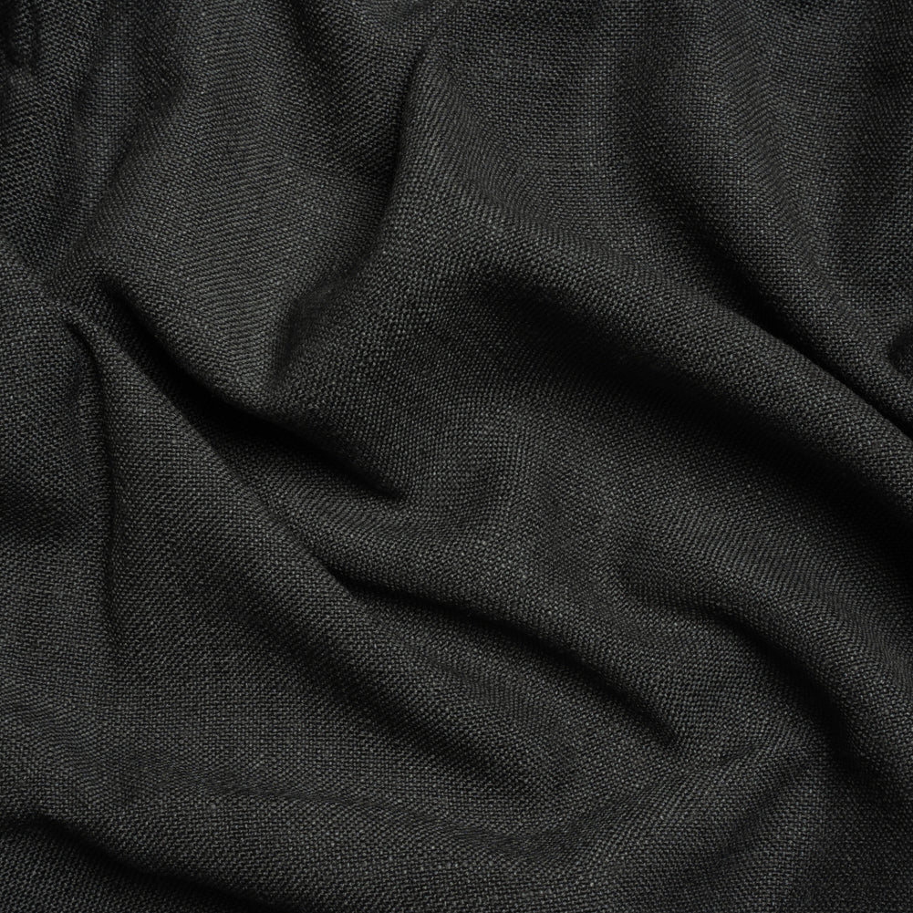 Linen, Viscose and Polyester Woven - Charcoal - British Imported Linen, Viscose and Polyester Woven - Charcoal - British Imported