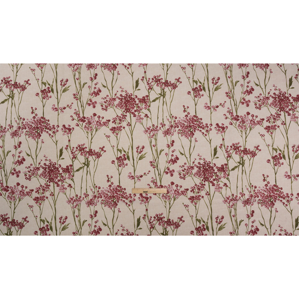 Cotton Canvas Print - Cranberry Berry Stems - British Imported Full Cotton Canvas Print - Cranberry Berry Stems - British Imported Full