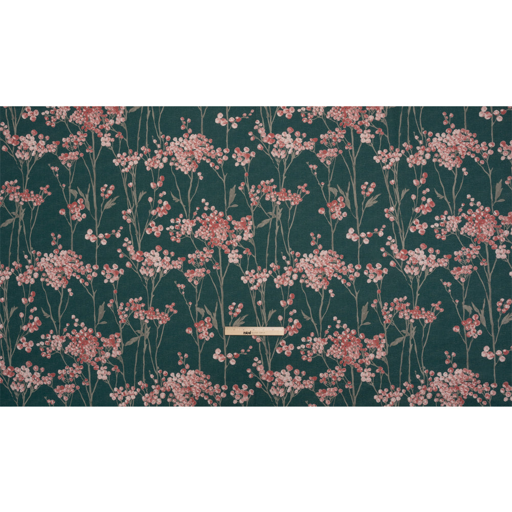 Cotton Canvas Print - Peacock Berry Stems - British Imported Full Cotton Canvas Print - Peacock Berry Stems - British Imported Full