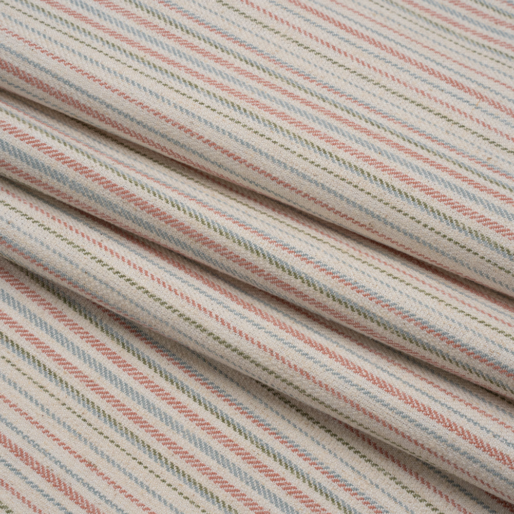 Polyester and Cotton Twill - Rosewood Barcode Stripes - British Imported Folded Polyester and Cotton Twill - Rosewood Barcode Stripes - British Imported Folded