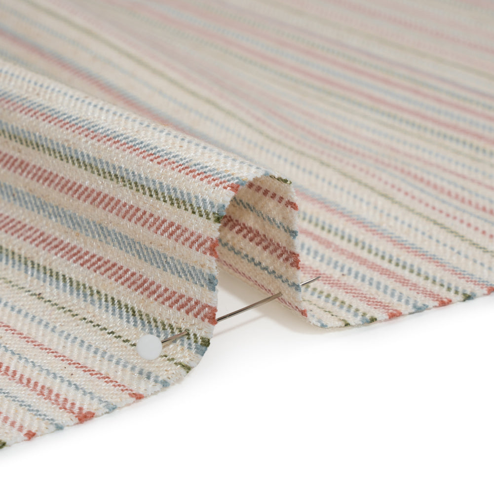 Polyester and Cotton Twill - Rosewood Barcode Stripes - British Imported Detail Polyester and Cotton Twill - Rosewood Barcode Stripes - British Imported Detail