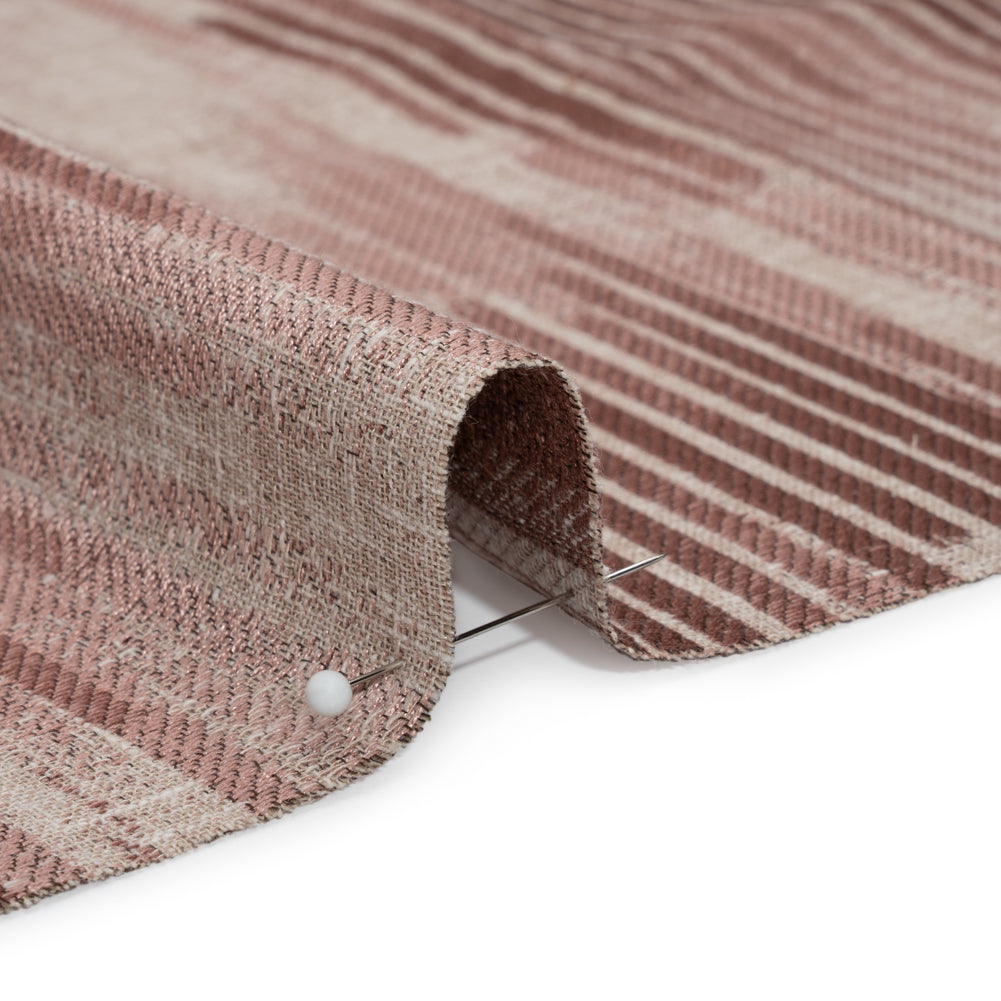 Drapery Jacquard - Mulberry Ikat Stripes - British Imported Detail Drapery Jacquard - Mulberry Ikat Stripes - British Imported Detail