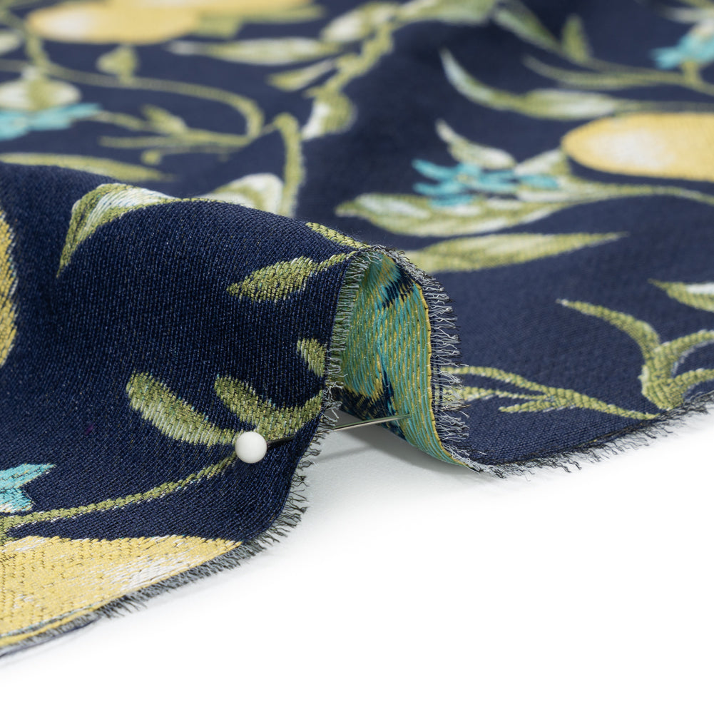 Drapery Jacquard - Ink Lemon Trees - British Imported Detail Drapery Jacquard - Ink Lemon Trees - British Imported Detail
