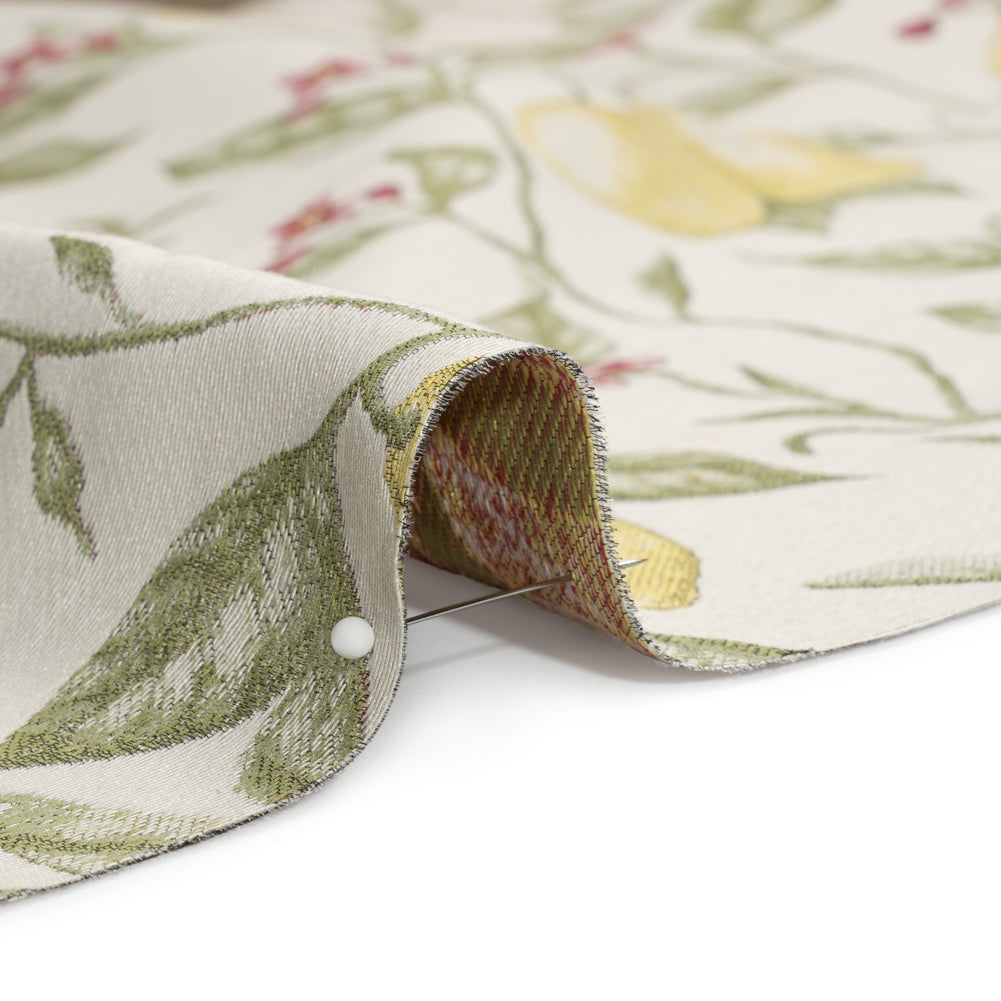 Drapery Jacquard - Lemon Yellow Lemon Trees - British Imported Detail Drapery Jacquard - Lemon Yellow Lemon Trees - British Imported Detail