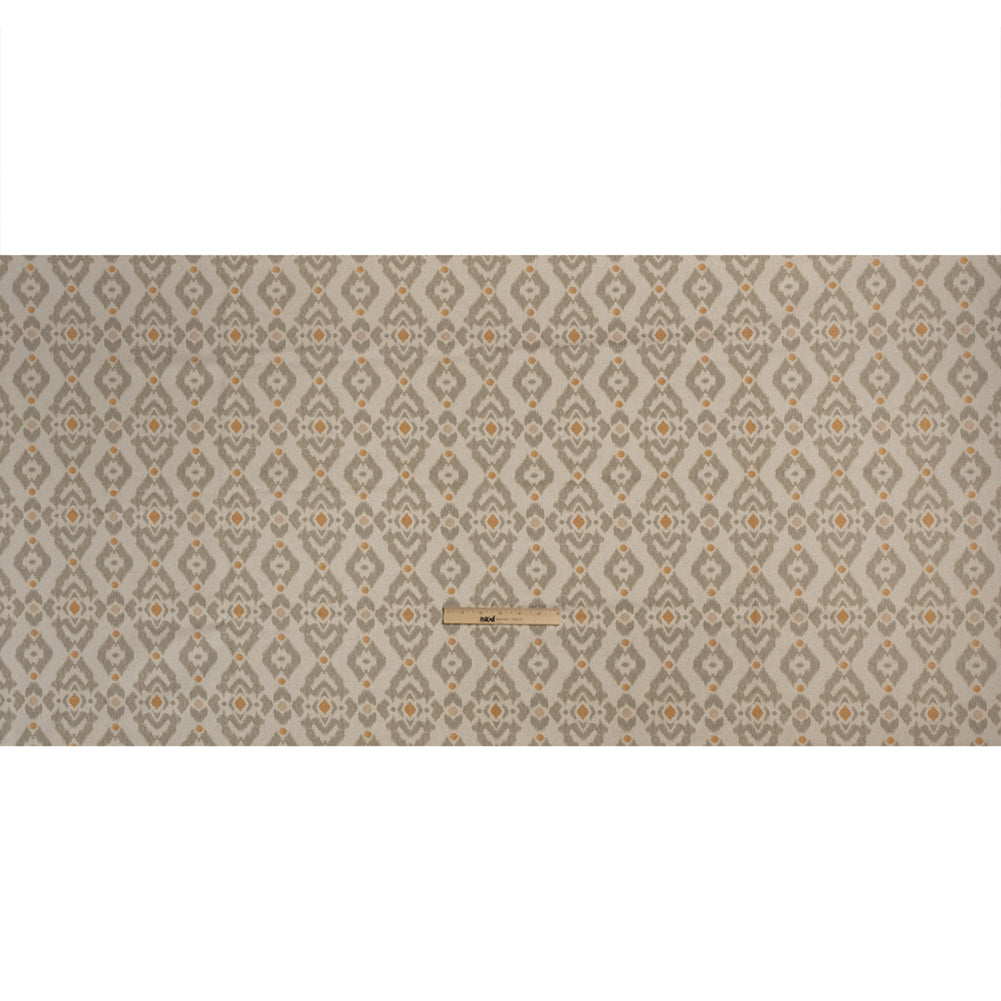 Cotton and Linen Canvas Print - Terracotta Ikat Geometries - British Imported Full Cotton and Linen Canvas Print - Terracotta Ikat Geometries - British Imported Full