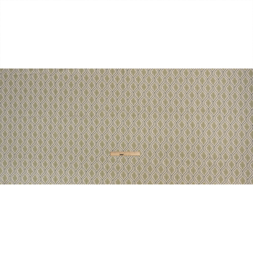 Cotton and Linen Canvas Print - Olive Leaf Motif - British Imported Full Cotton and Linen Canvas Print - Olive Leaf Motif - British Imported Full