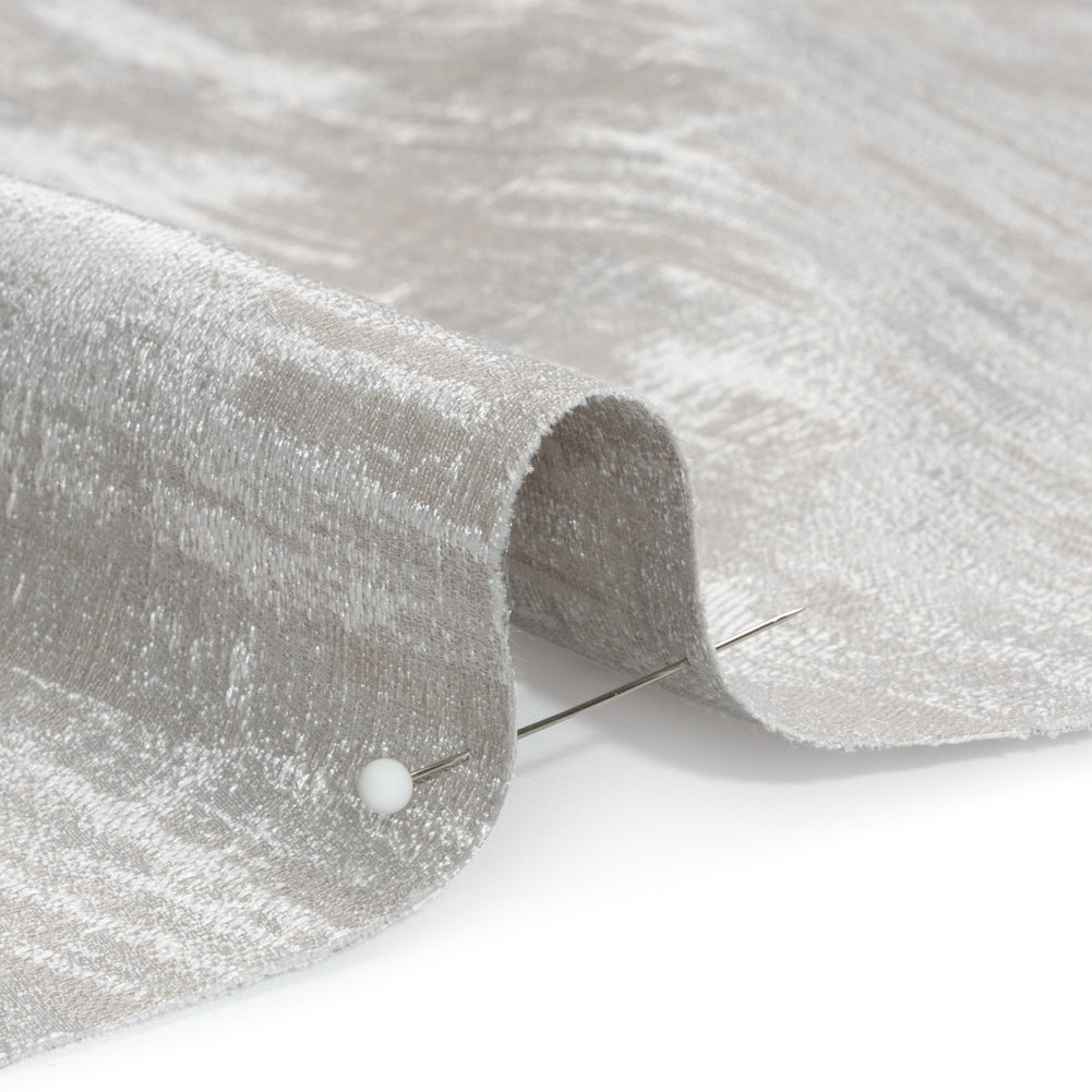 Drapery Jacquard - Silver Distressed Abstract - British Imported Detail Drapery Jacquard - Silver Distressed Abstract - British Imported Detail